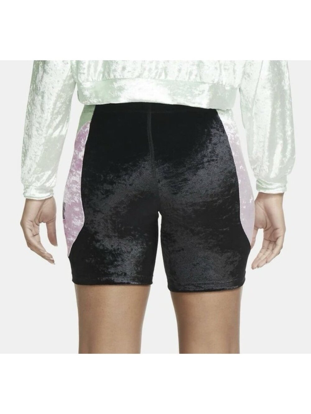 Nike Sportswear Women's Size Medium Velvet Bike Shorts Above Knee - Picture 2 of 8